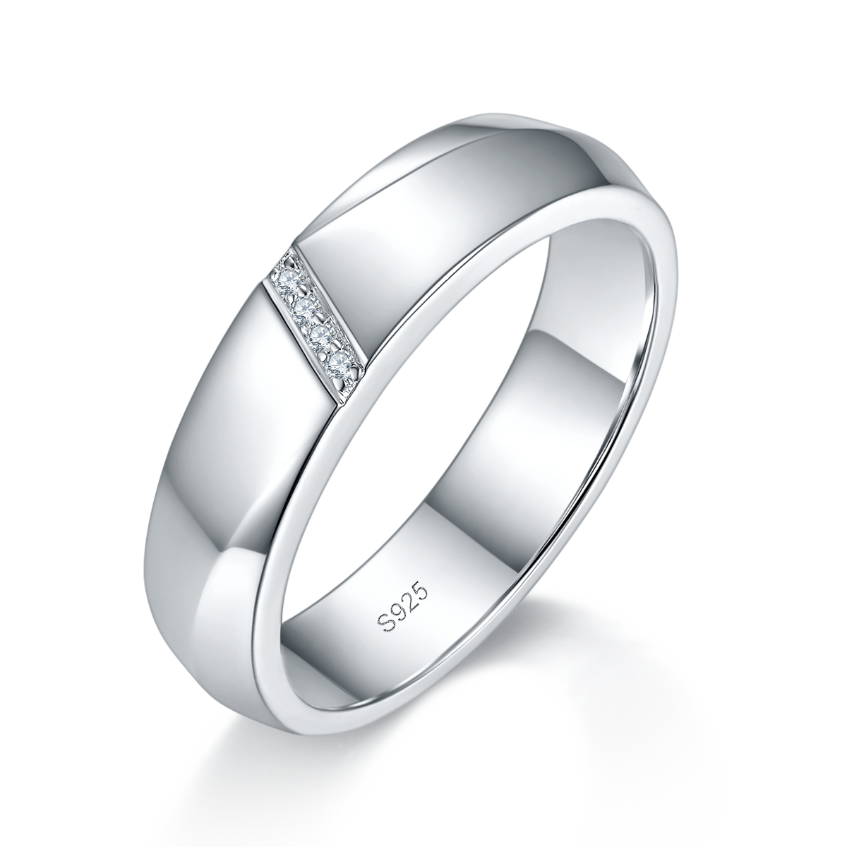 Couple Ring S925 Silver Plated Platinum Customized Selection Side Stone Moissanite 0.36ct