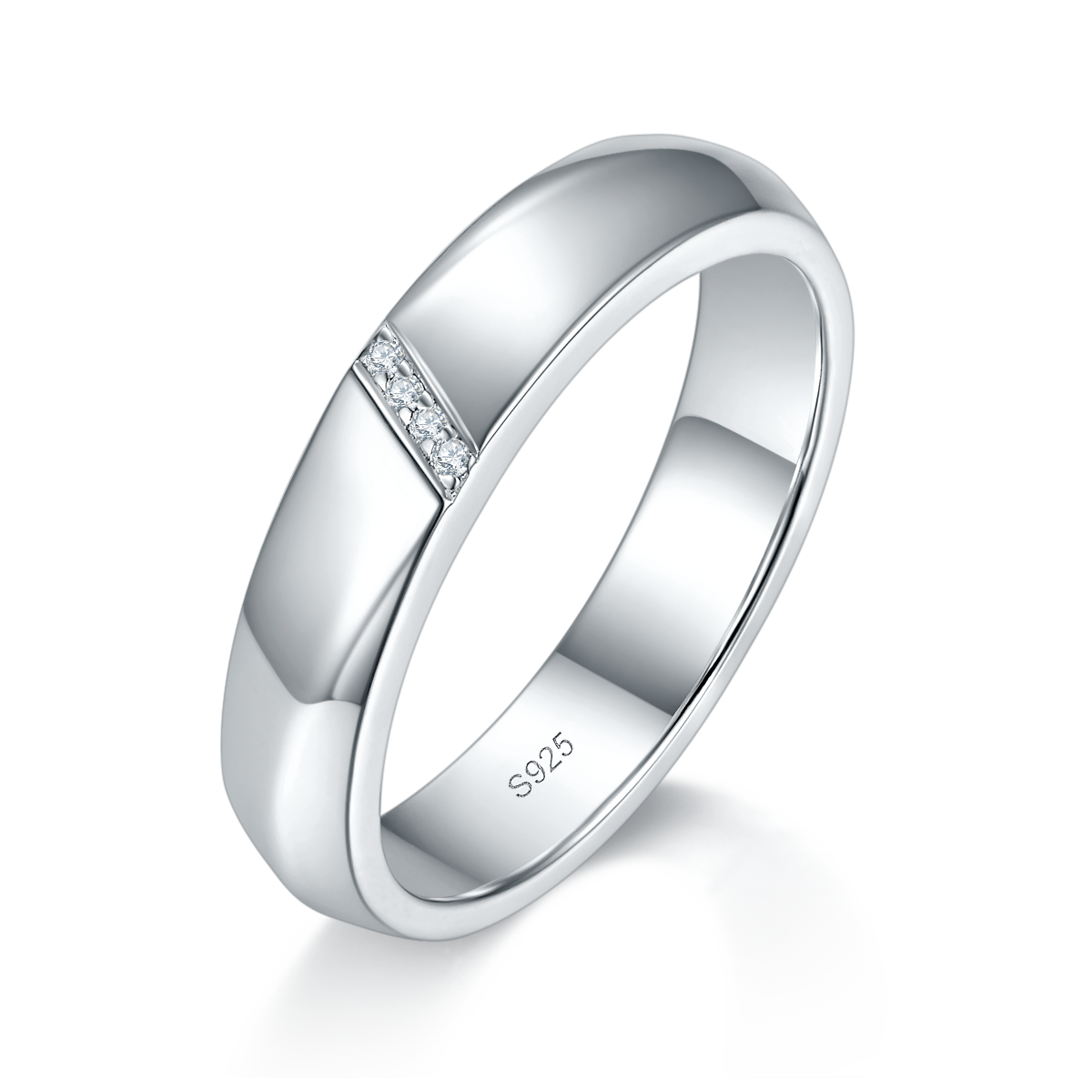 Couple Ring S925 Silver Plated Platinum Customized Selection Side Stone Moissanite 0.36ct