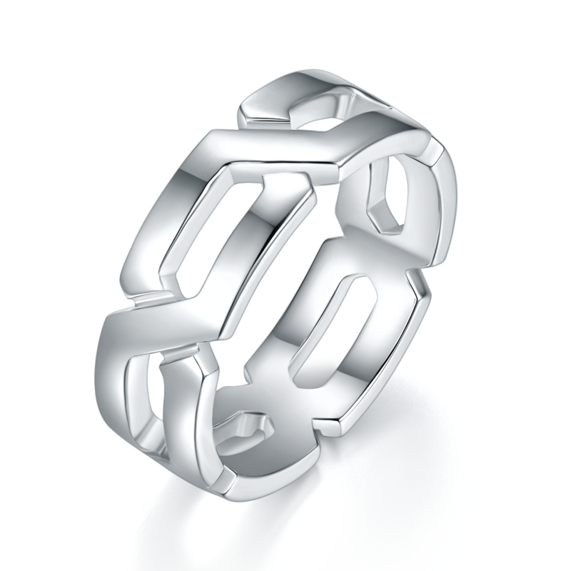 S925银镀白金情侣Couple Ring定制选款副石Moissanite0.26ct