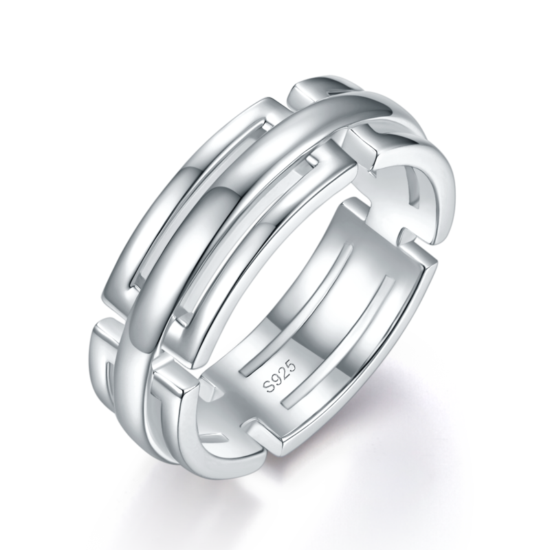 情侣Couple RingS925银镀白金定制选款副石Moissanite0.26ct