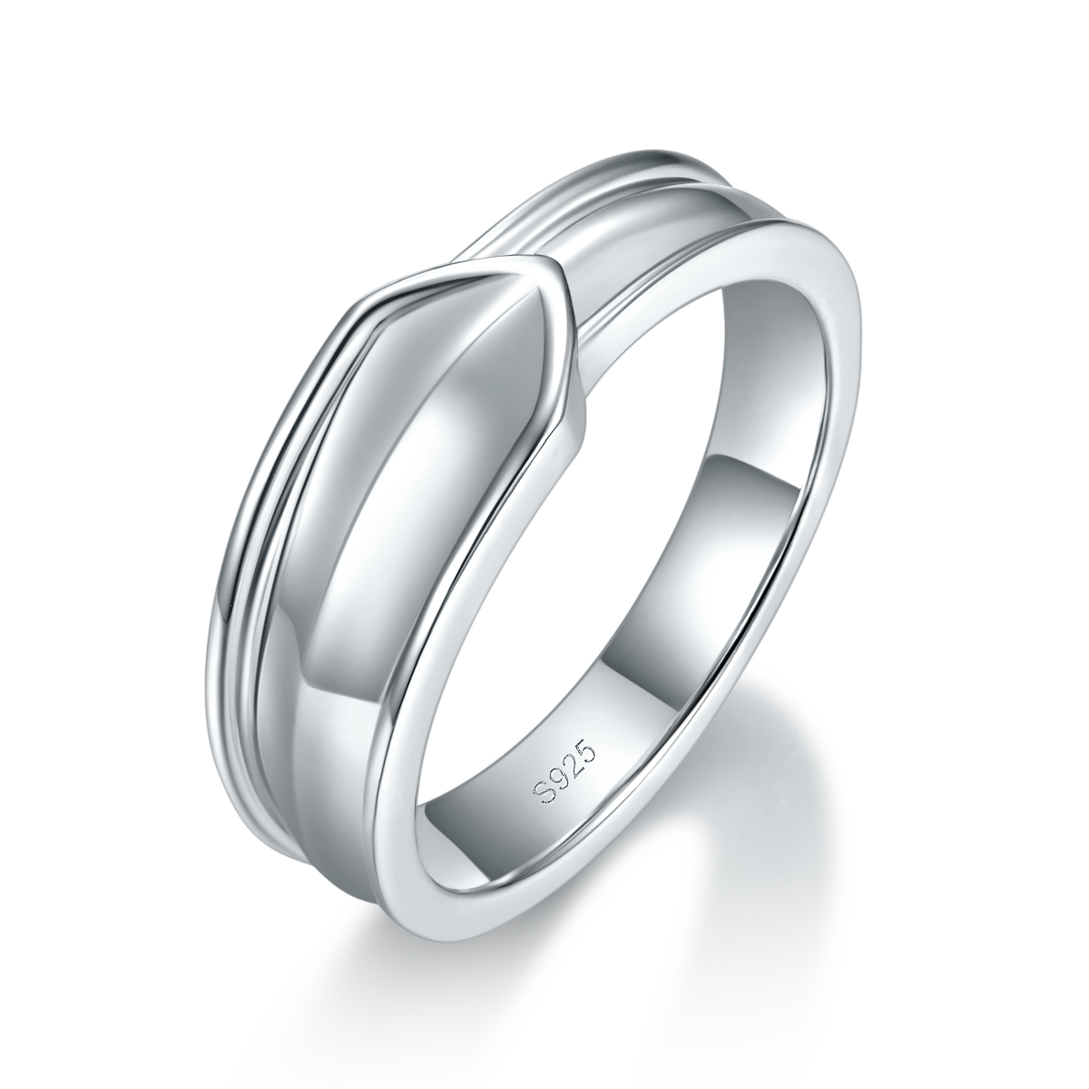 情侣对戒S925银镀白金定制选款副石莫桑钻0.035ct