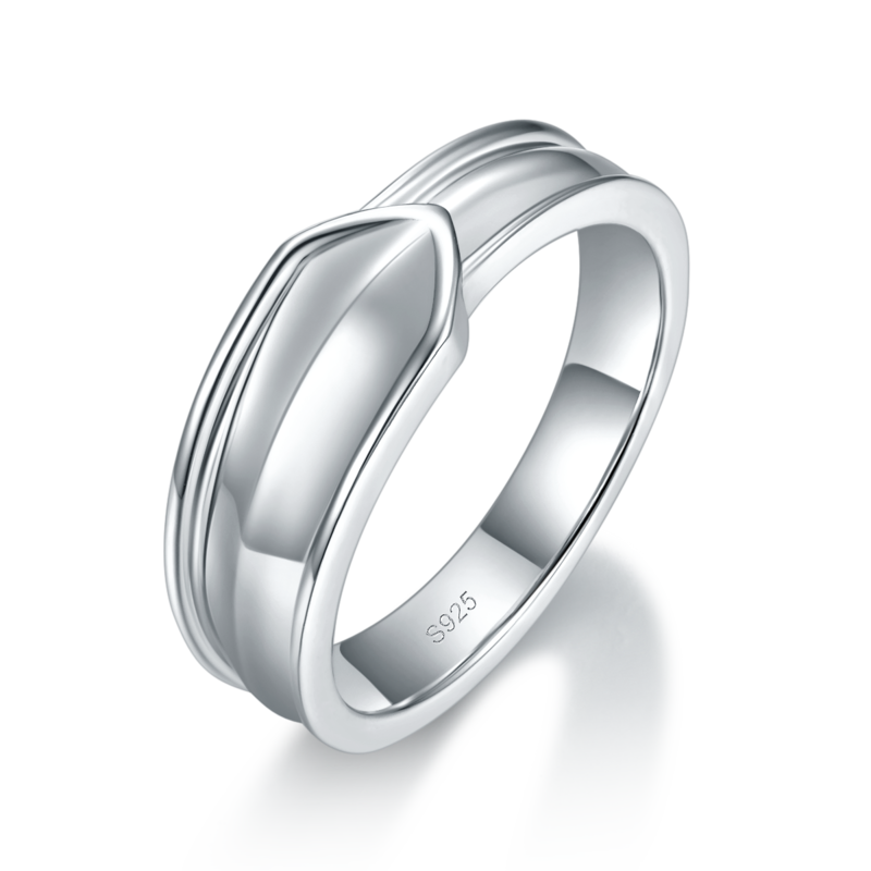 情侣Couple RingS925银镀白金定制选款副石Moissanite0.035ct