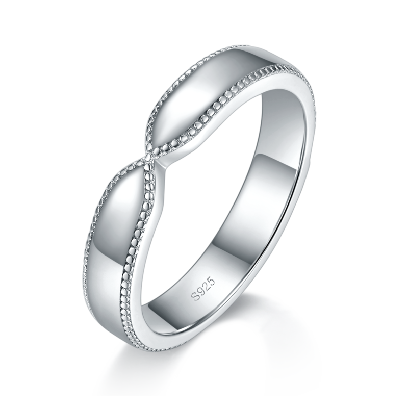 情侣Couple RingS925银镀白金定制选款副石Moissanite0.21ct