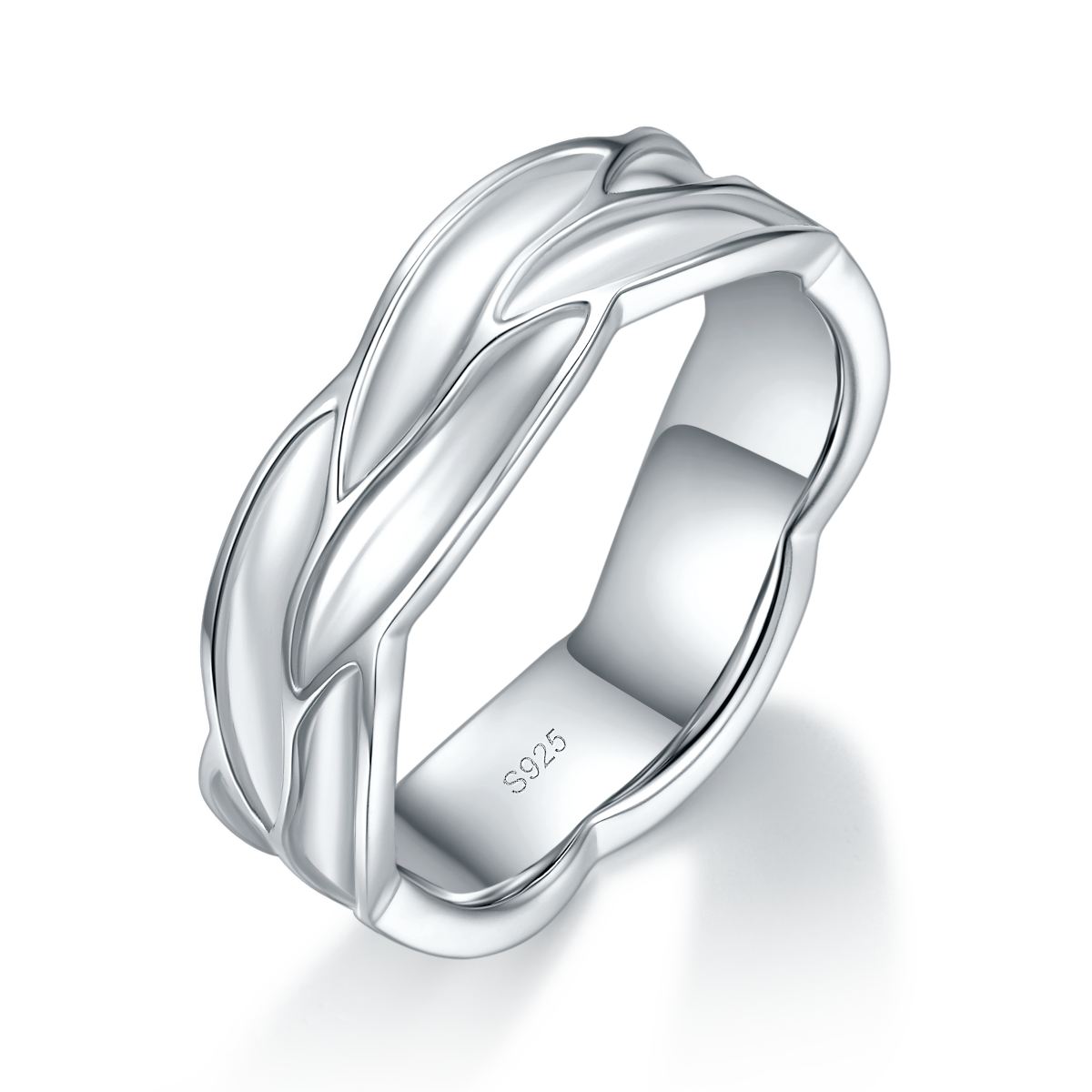 情侣对戒S925银镀白金定制选款莫桑钻0.29ct