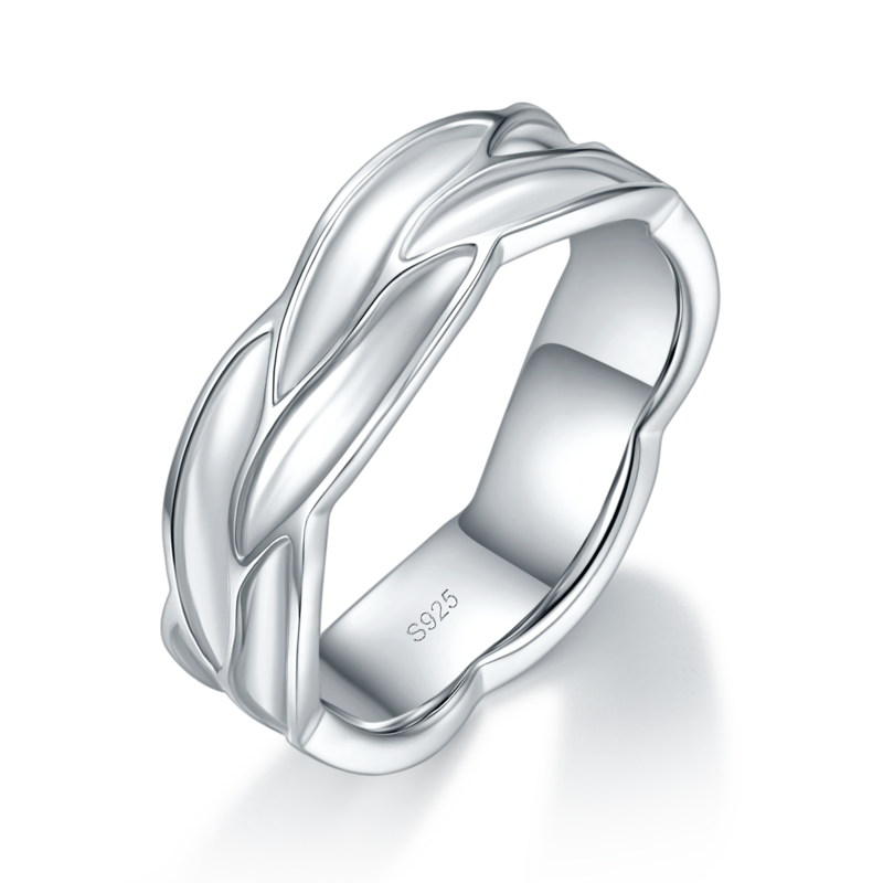 情侣Couple RingS925银镀白金定制选款Moissanite0.29ct
