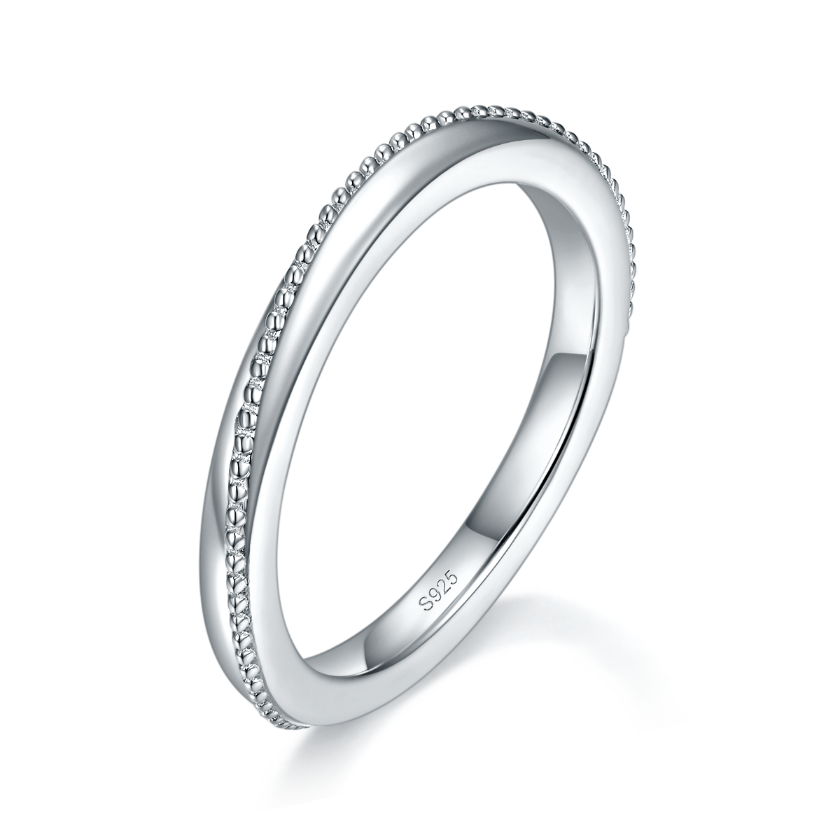 情侣对戒S925银镀白金定制选款副石莫桑钻0.025ct