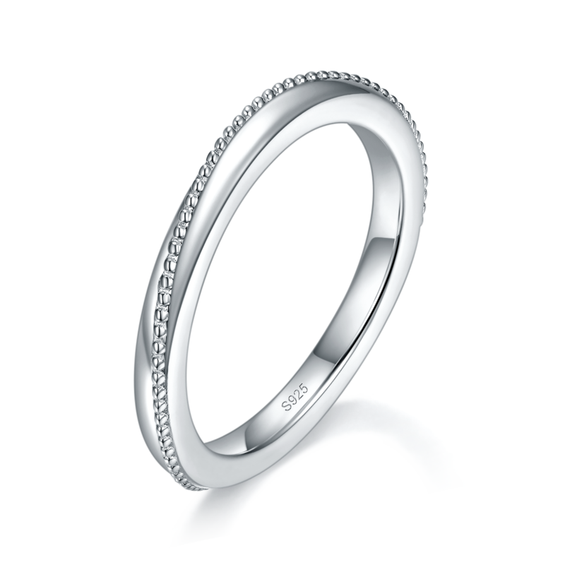 情侣Couple RingS925银镀白金定制选款副石Moissanite0.025ct