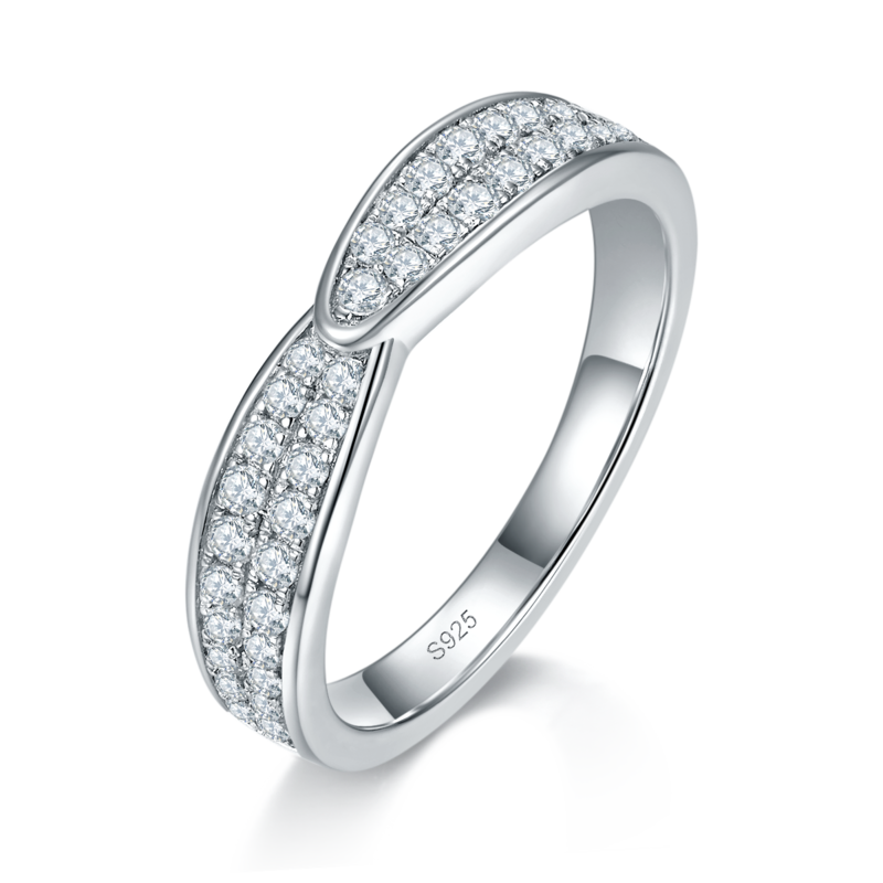 情侣Couple RingS925银镀白金定制选款Moissanite0.51ct