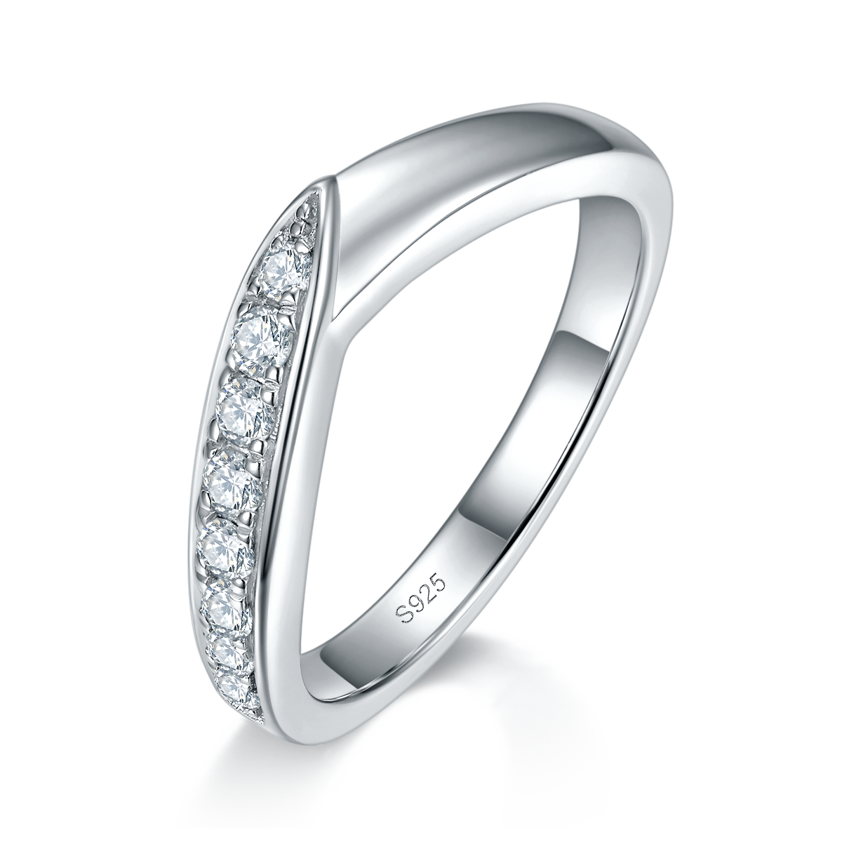 Couple Ring S925 Silver Plated Platinum Customized Selection Moissanite 0.5ct
