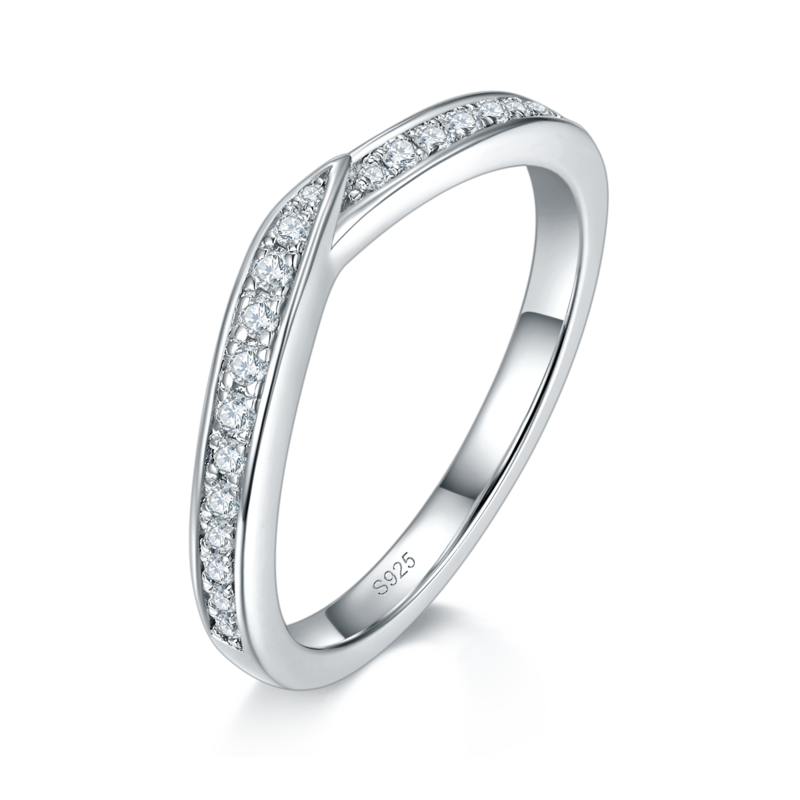情侣Couple RingS925银镀白金定制选款Moissanite0.5ct