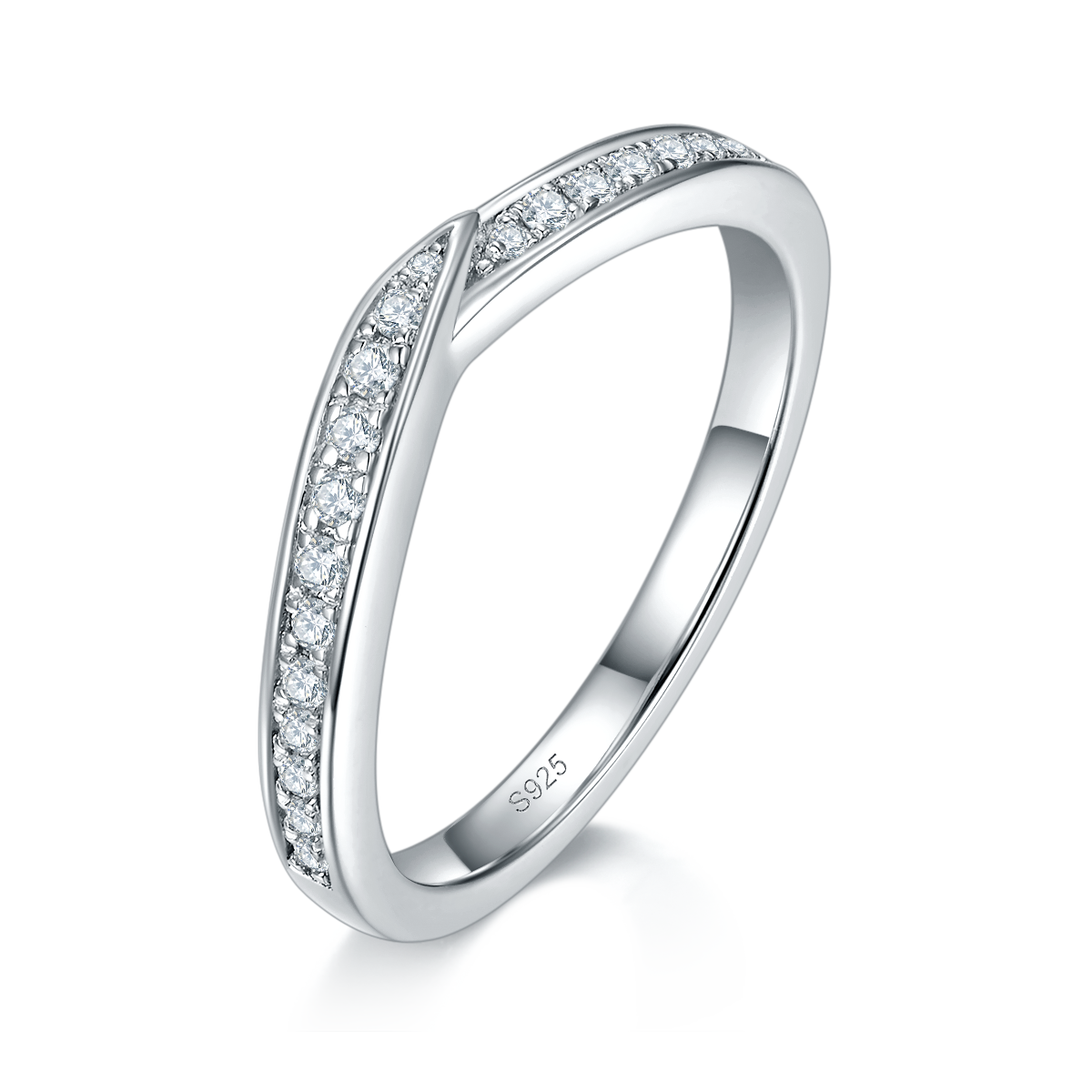 Couple Ring S925 Silver Plated Platinum Customized Selection Moissanite 0.5ct