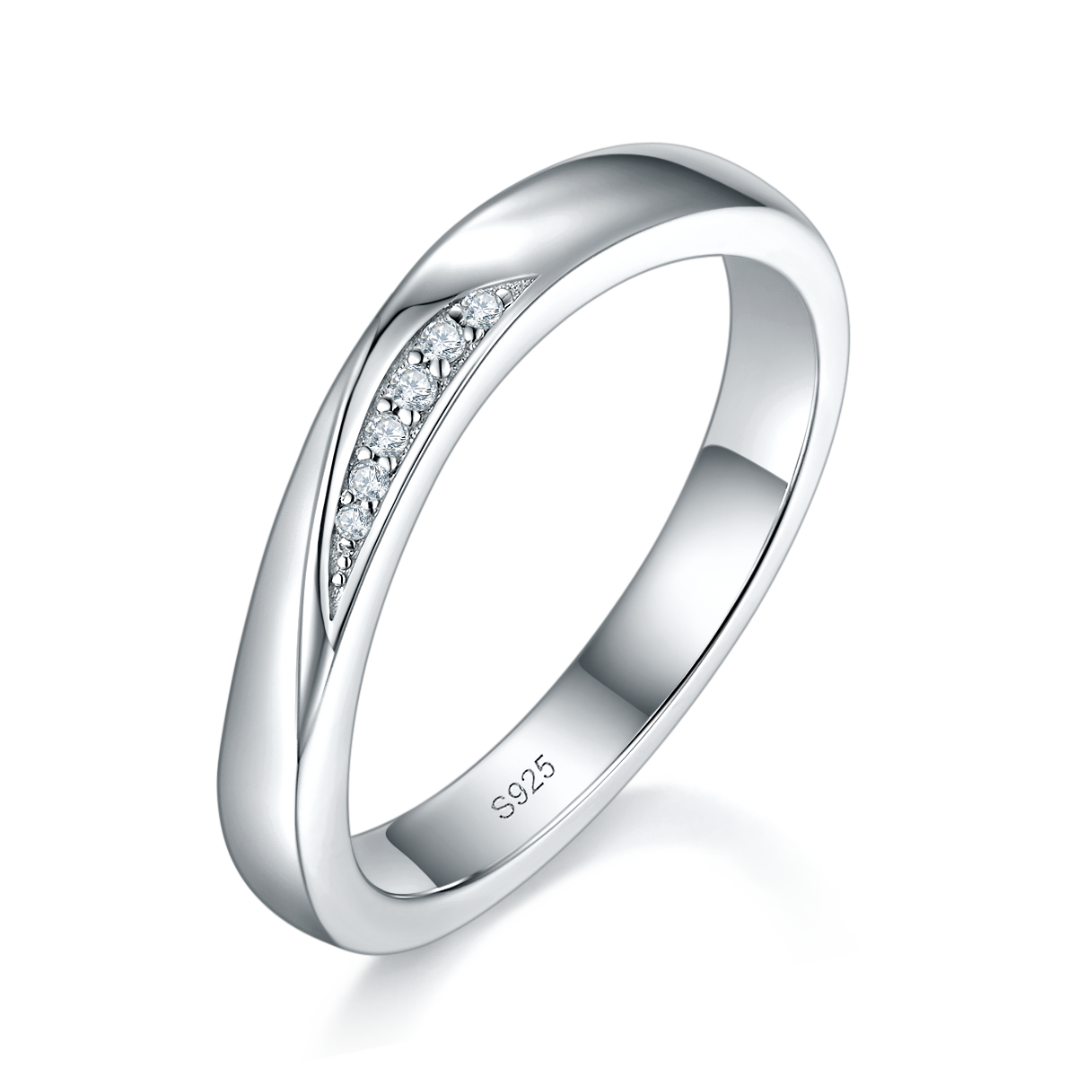 Couple Ring S925 Silver Plated Platinum Customized Selection Moissanite 0.63ct