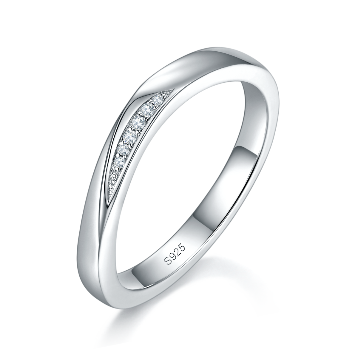 Couple Ring S925 Silver Plated Platinum Customized Selection Moissanite 0.63ct
