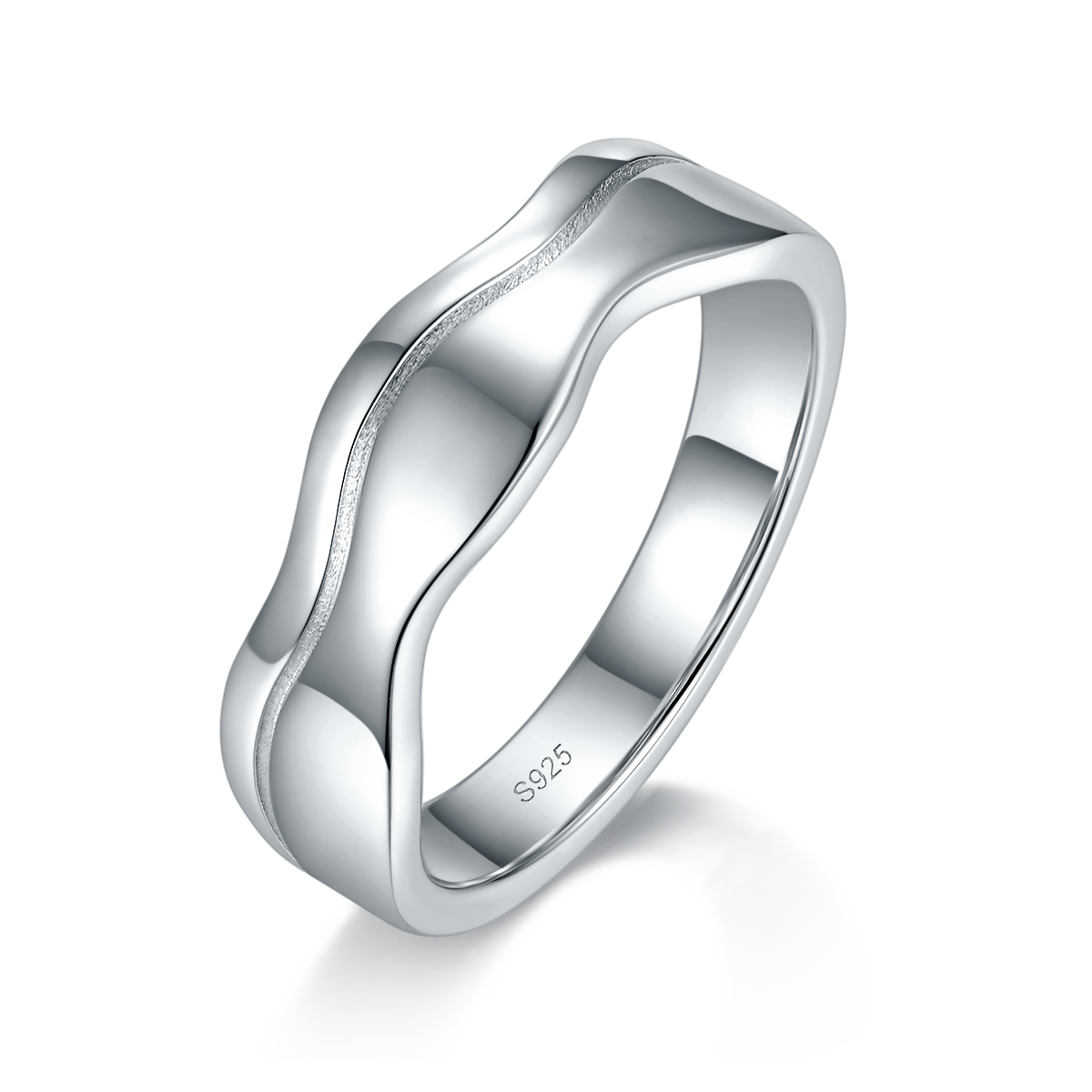 情侣对戒S925银镀白金定制选款莫桑钻0.28ct