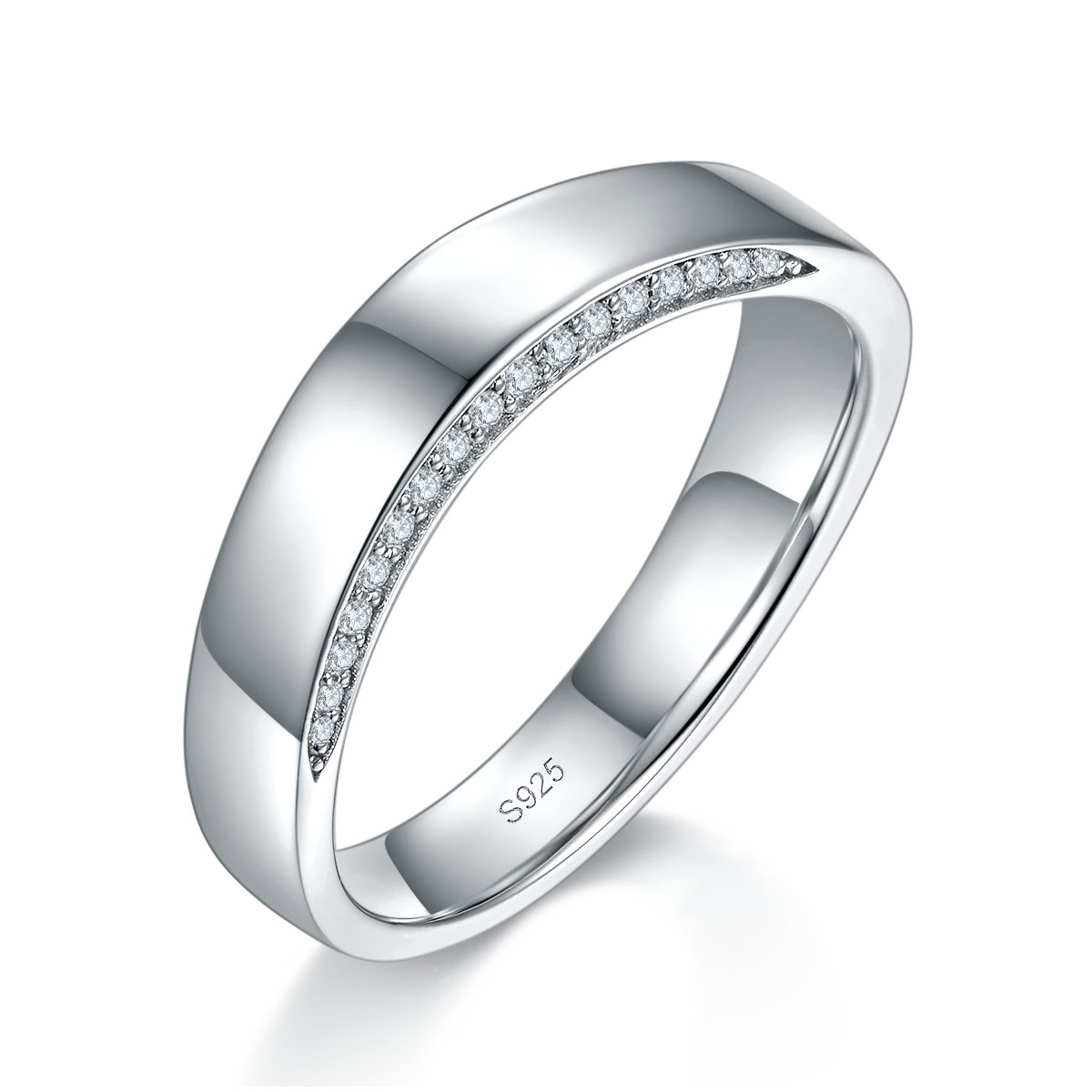 Couple Ring S925 Silver Plated Platinum Customized Selection Moissanite 0.33ct