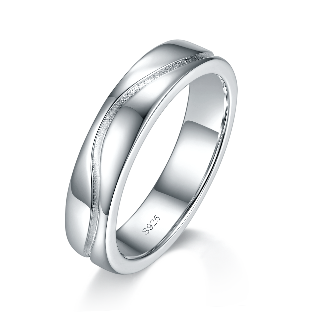 Couple Ring S925 Silver Plated Platinum Customized Selection Moissanite 0.074ct