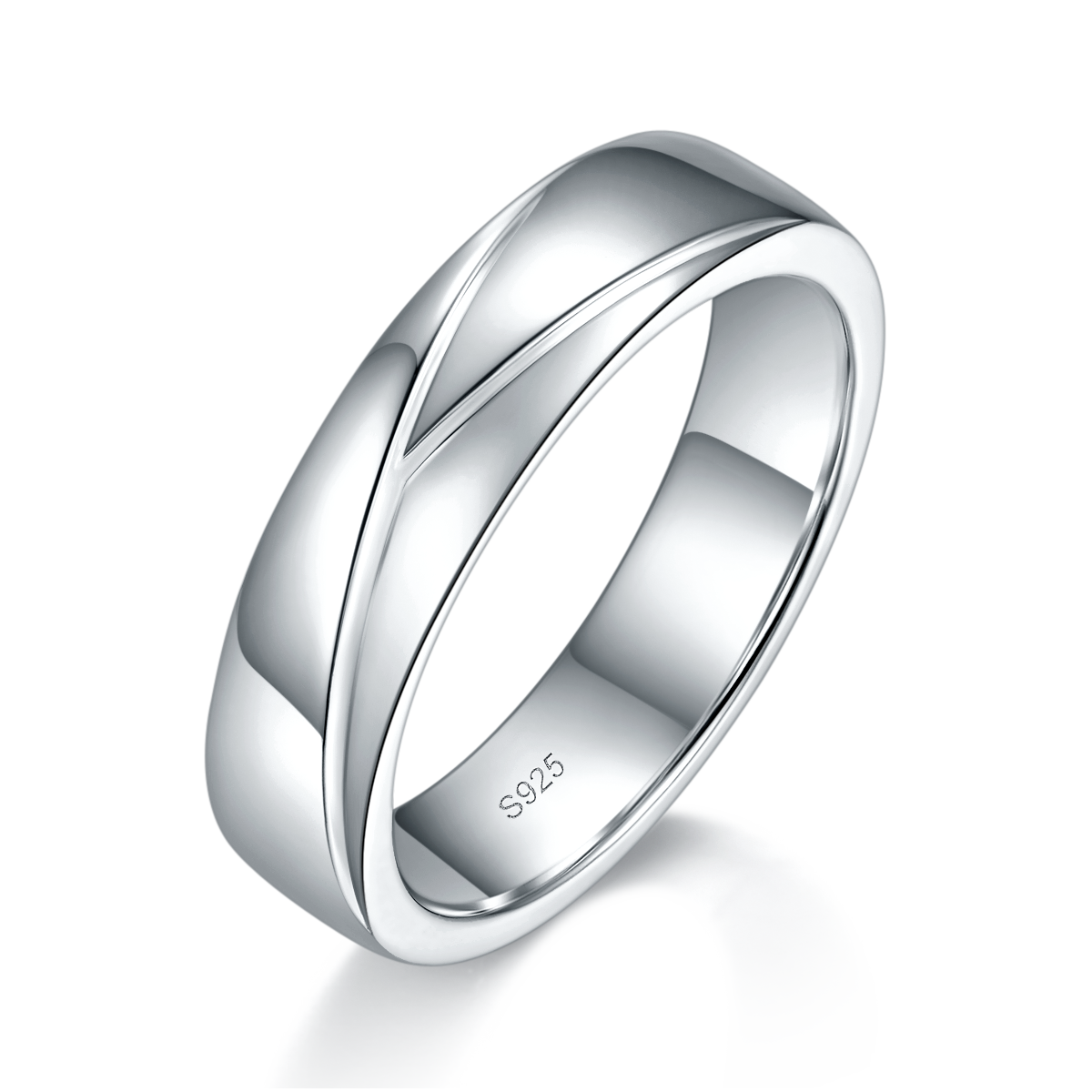 Couple Ring S925 Silver Plated Platinum Customized Selection Moissanite 0.08ct