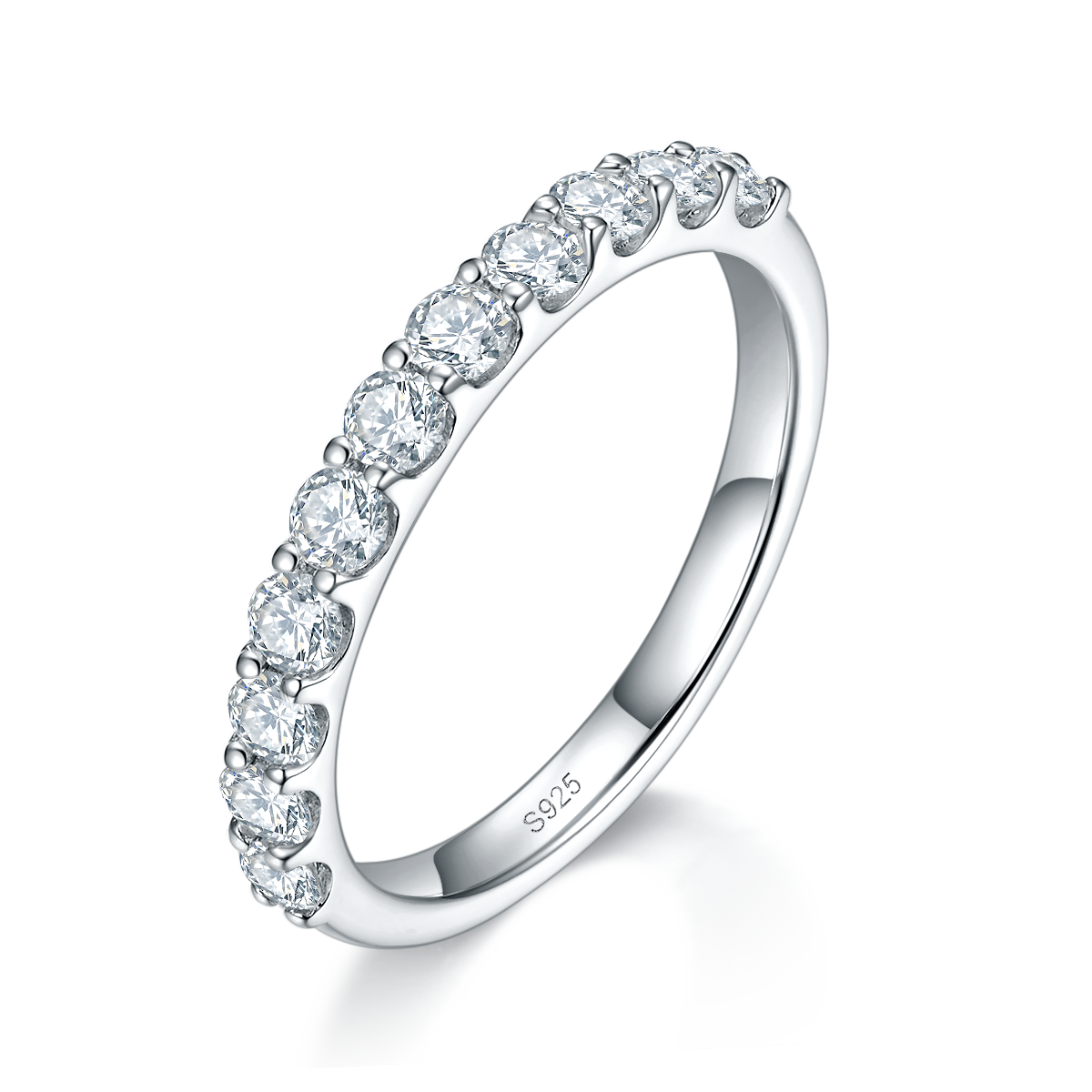 Couple Ring S925 Silver Plated Platinum Customized Selection Moissanite 0.66ct