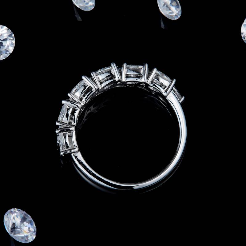 水滴排戒Women's RingS925银镀白金定制选款副石Moissanite2.4ct