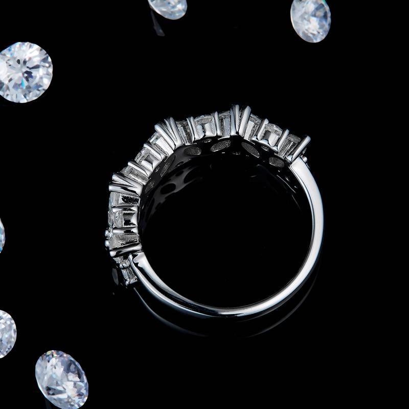 高级感异形钻排戒S925银镀白金定制选款副石Moissanite2.81ct
