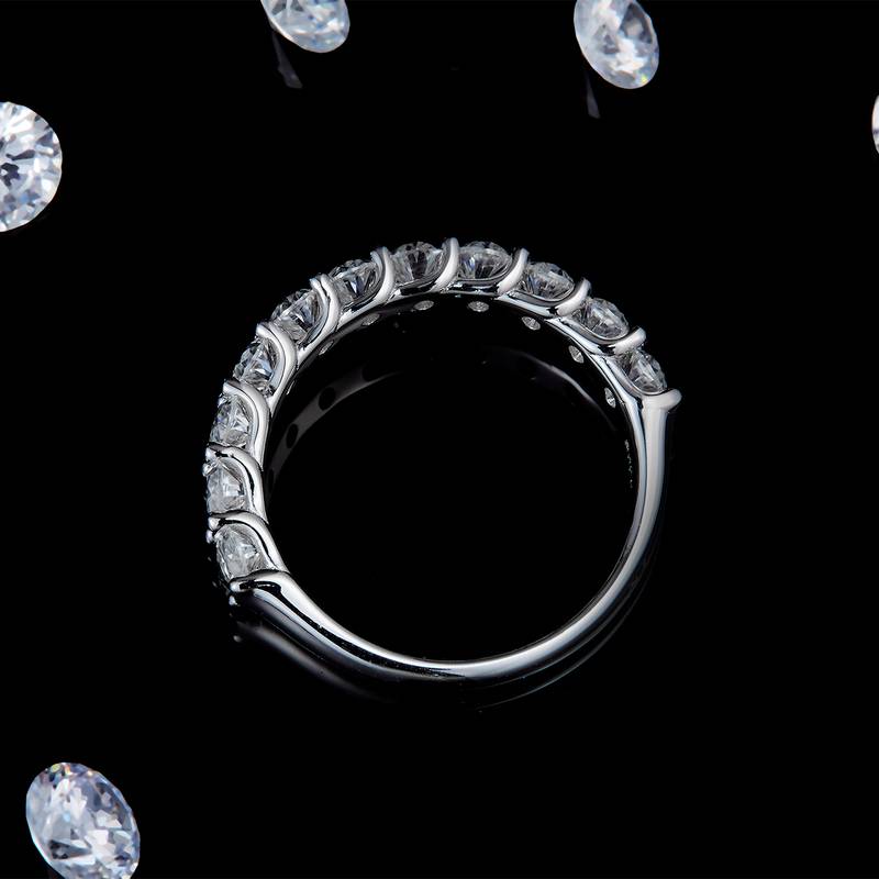 蛋形排戒Women's RingS925银镀白金定制选款主石Moissanite3.3ct