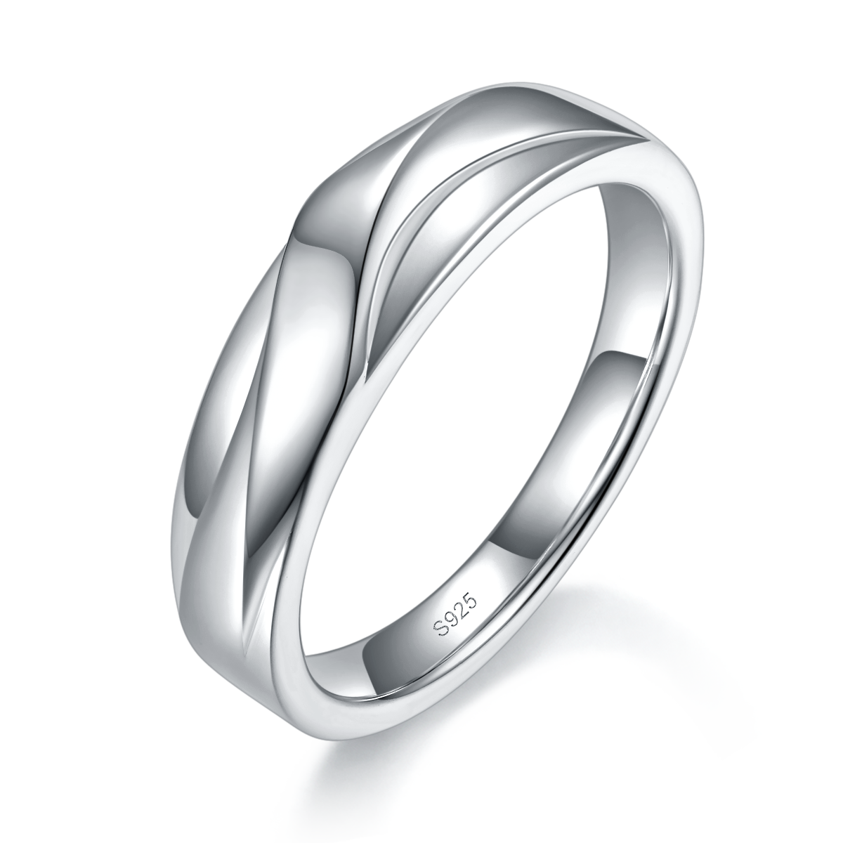 情侣对戒S925银镀白金定制选款莫桑钻0.02ct