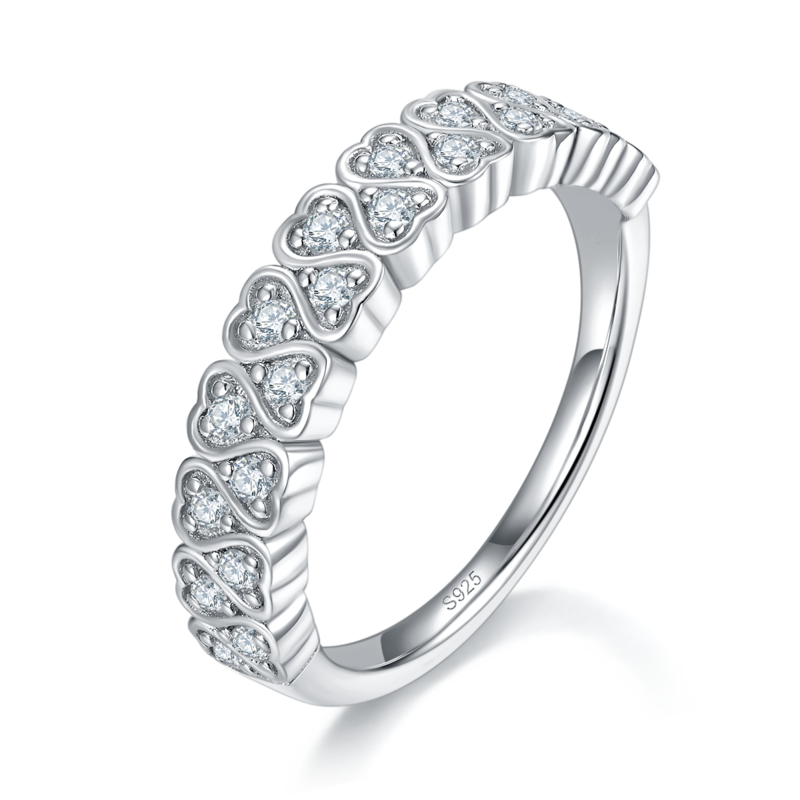 Women's RingS925银镀白金定制选款Moissanite0.3ct