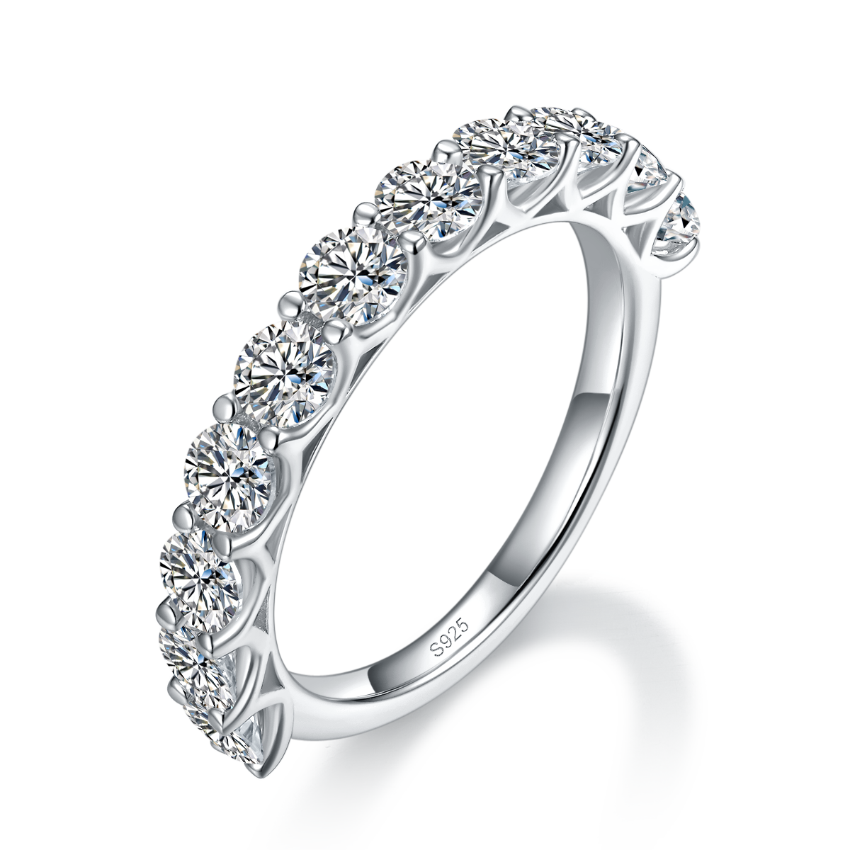 Women's ring S925 silver plated platinum customized selection Moissanite 2.2ct