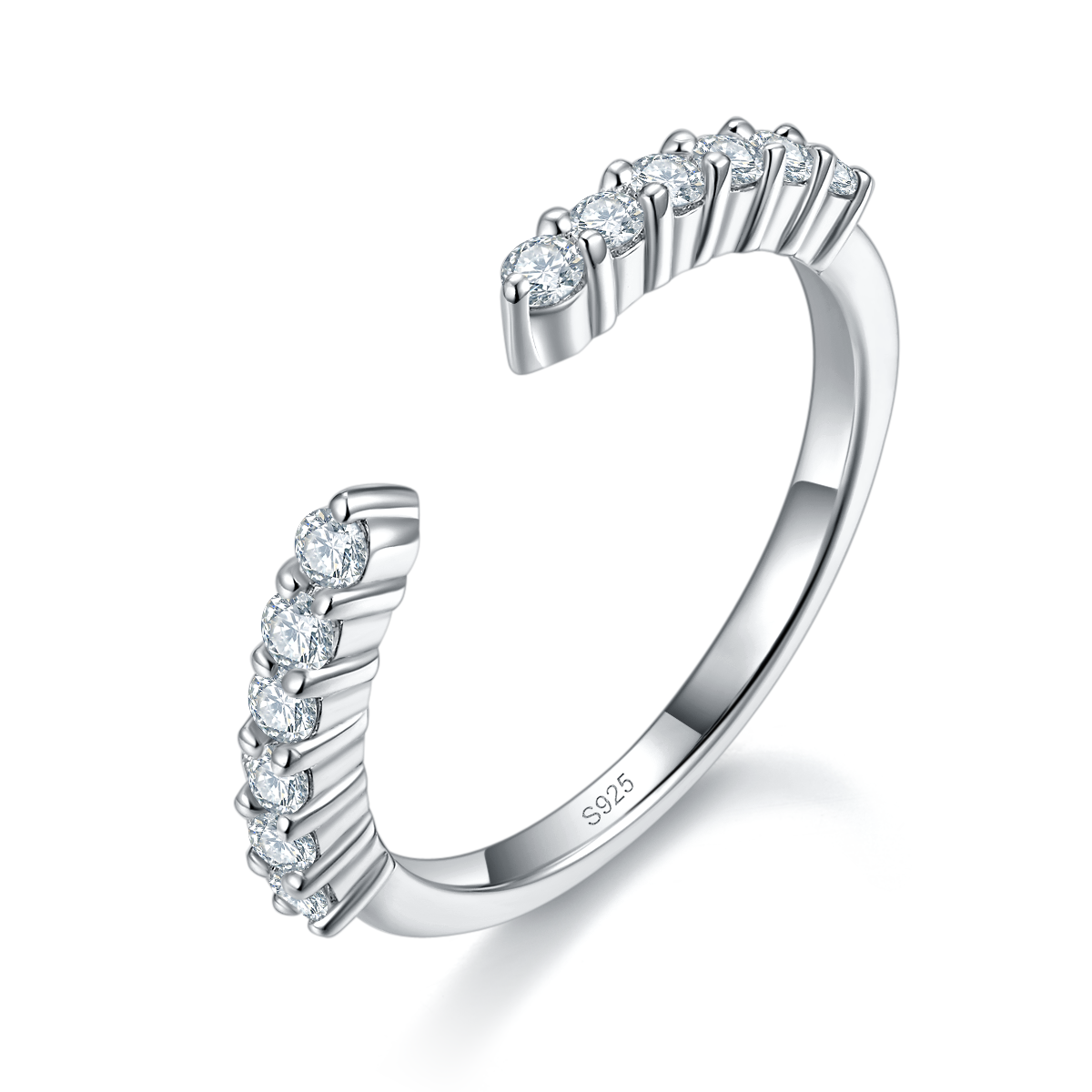 Primary and Secondary Ring S925 Silver Plated Platinum Customized Selection Moissanite 2.0ct