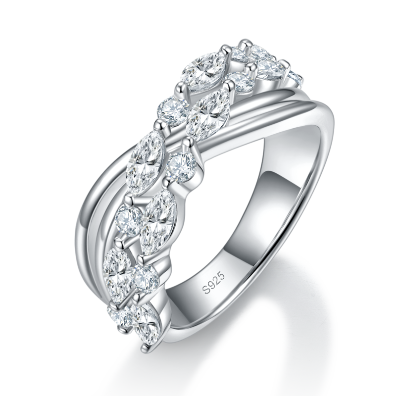 Women's RingS925银镀白金定制选款Moissanite2.1ct