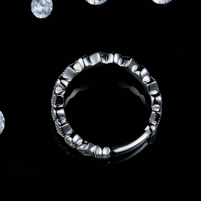 Exquisite小排戒S925银镀白金定制选款Moissanite0.43ct