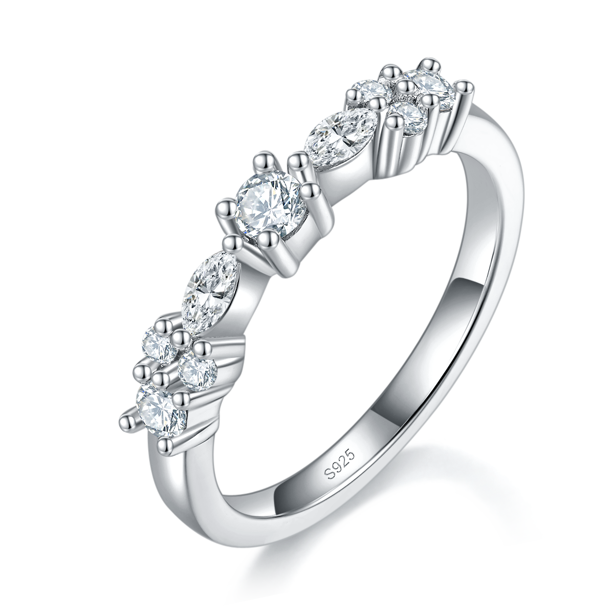 Light Luxury S925 Silver Plated Platinum Customized Selection Moissanite 0.55ct