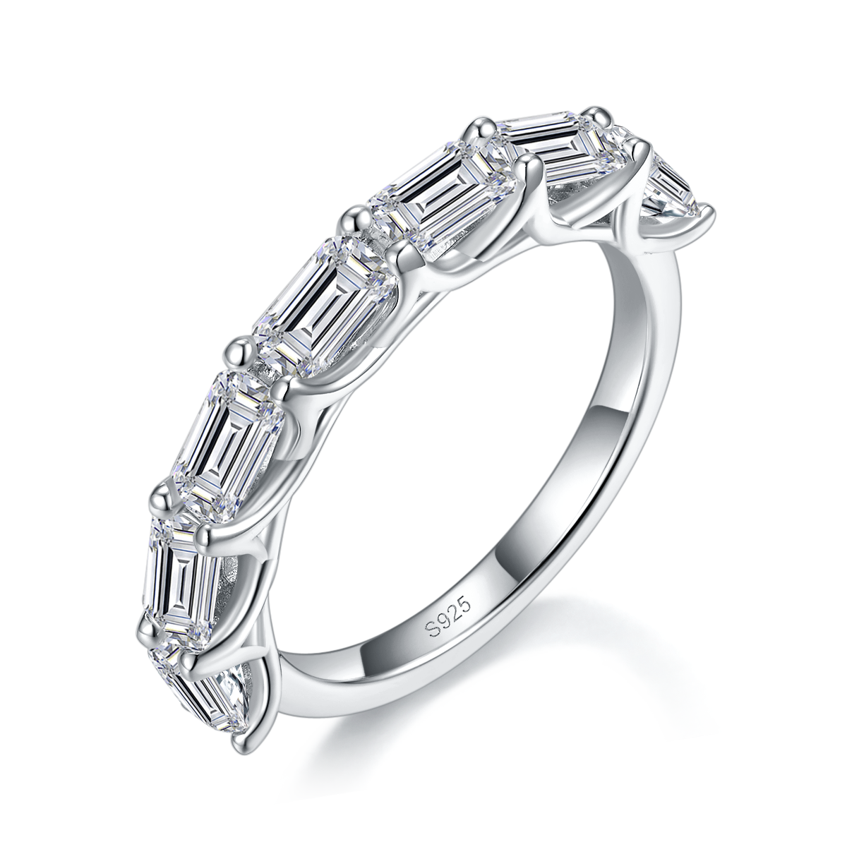 Grandmother Cutting Ring S925 Silver Plated Platinum Customized Selection Moissanite 3.5ct