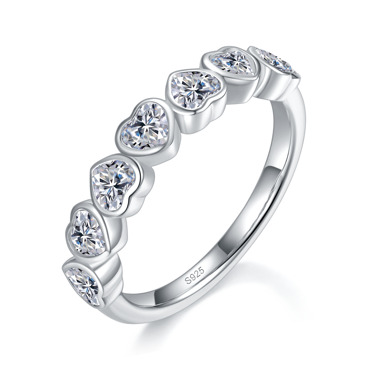 Love Bubble Ring S925 Silver Plated Platinum Customized Selection Moissanite 2.45ct