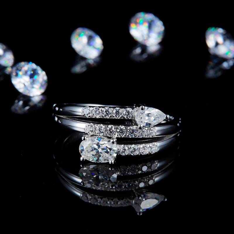 女戒S925银镀白金定制选款莫桑钻0.5ct