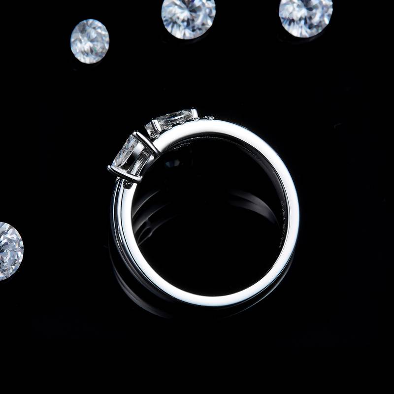 女戒S925银镀白金定制选款莫桑钻0.5ct