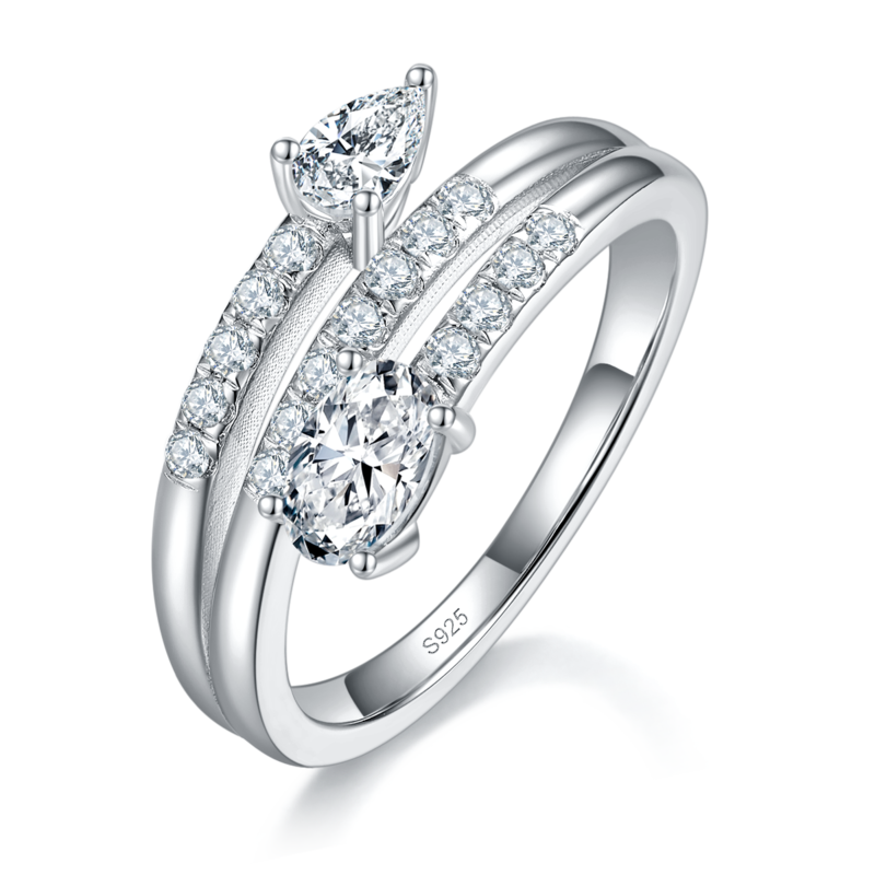 女戒S925银镀白金定制选款莫桑钻0.5ct