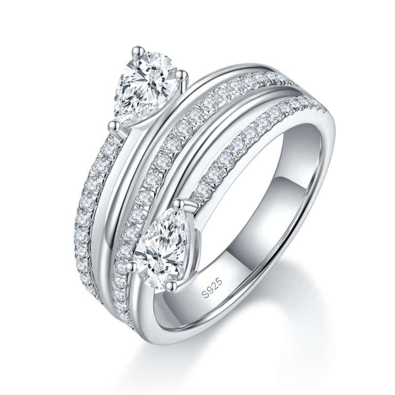 Women's RingS925银镀白金定制选款Moissanite1.0ct