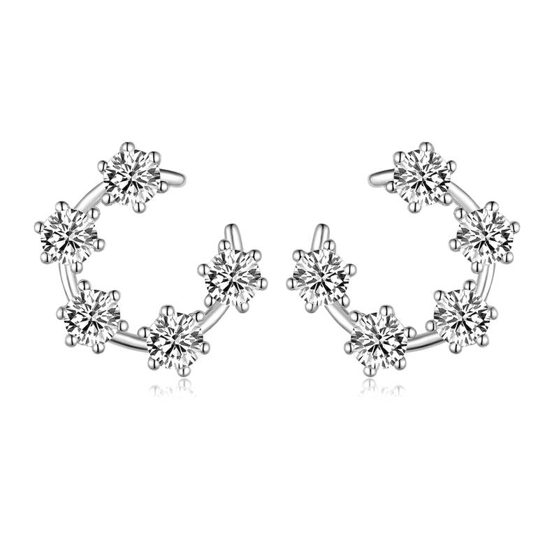 ME0025款S25银镀18K黄金Moissanite圆环耳环2.0ct