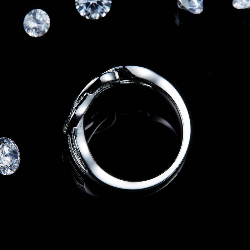 简约排戒Women's RingS925银镀白金定制选款副石Moissanite0.3ct