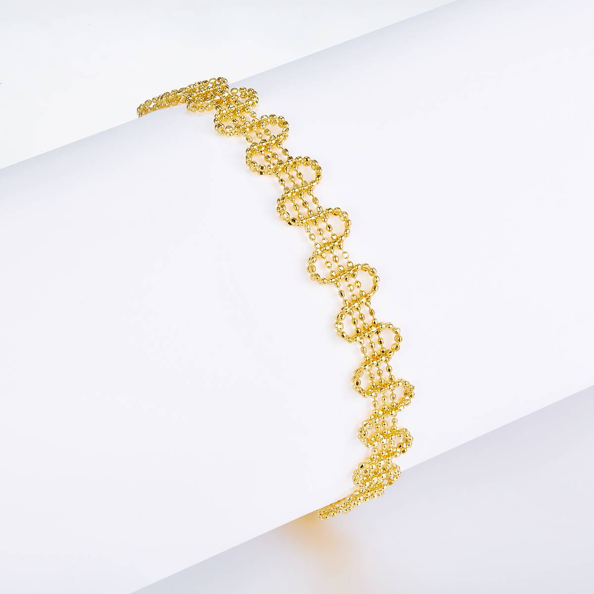 B002款S925银镀18K金意大利编织蕾丝款Bracelet
