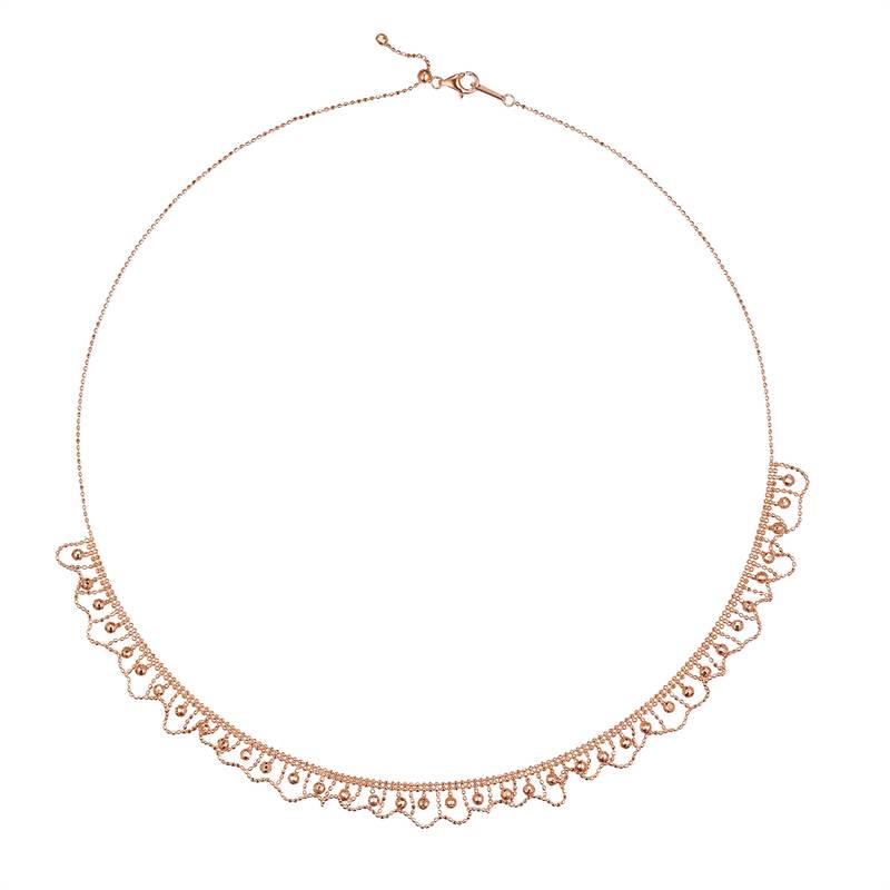 K004款S925银镀18K金意大利编织蕾丝款Necklace