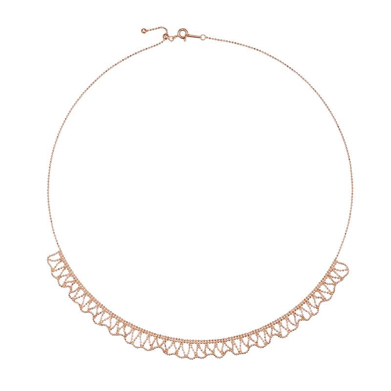 K007款S925银镀18K金意大利编织蕾丝款Necklace