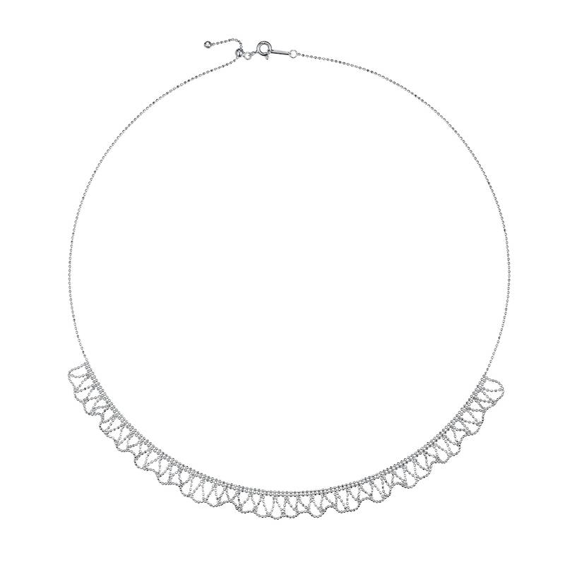K007款S925银镀18K金意大利编织蕾丝款Necklace