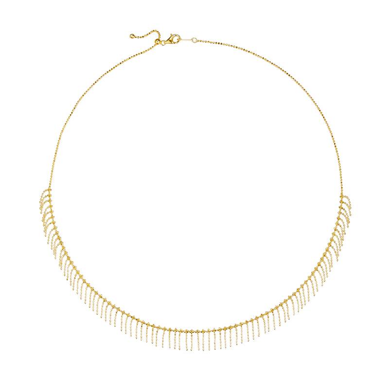 K009款S925银镀18K金意大利编织流苏款Necklace