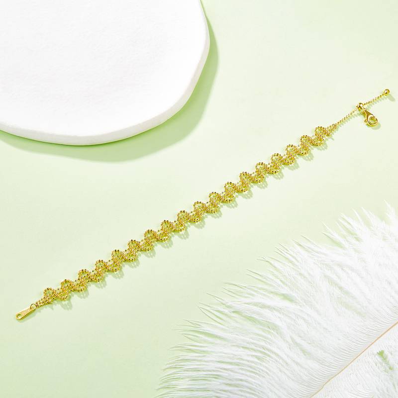 B002款S925银镀18K金意大利编织蕾丝款Bracelet