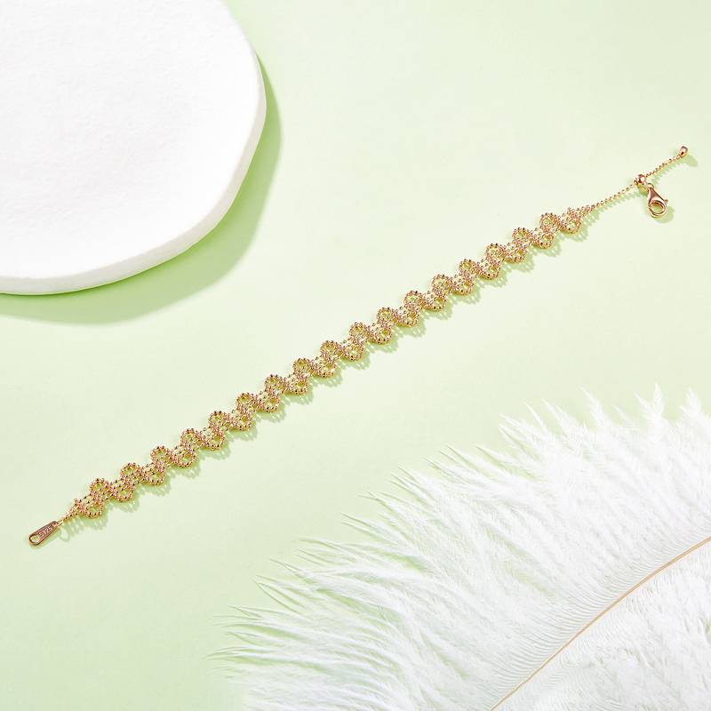 B002款S925银镀18K金意大利编织蕾丝款Bracelet