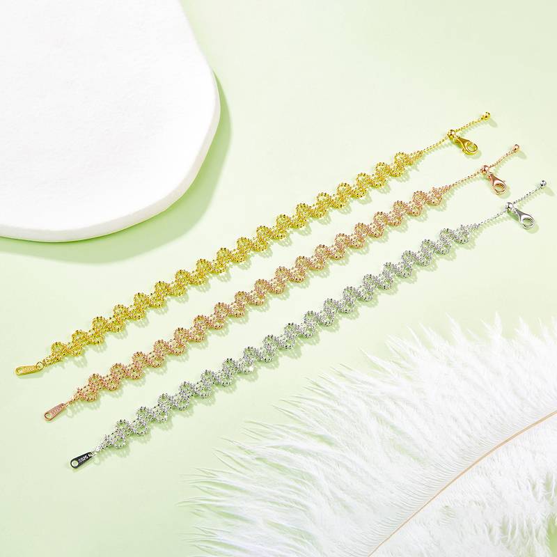 B002款S925银镀18K金意大利编织蕾丝款Bracelet