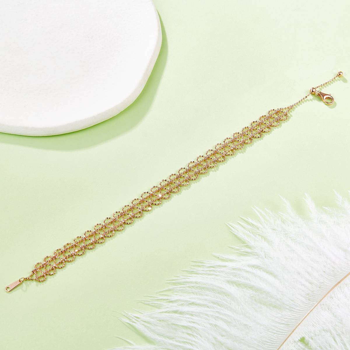 B003款S925银镀18K金意大利编织蕾丝款Bracelet