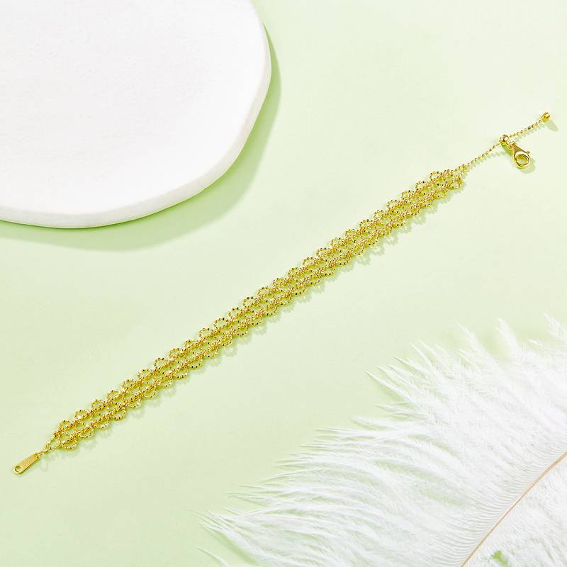 B003款S925银镀18K金意大利编织蕾丝款Bracelet